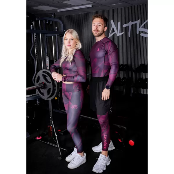  Muške duge premium sportske tajice ALTISPORT VOJ/ALM072LEG01 VINO-CRVENO 