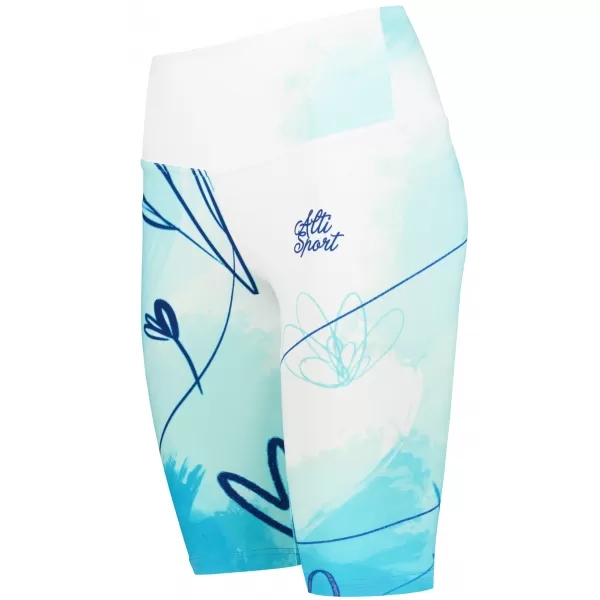  Ženske tajice iznad koljena premium ALTISPORT VOJ/ALW083LEG02 BIJELO PLAVA 