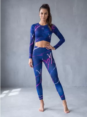Ženske duge premium tajice ALTISPORT VOJ/ALW082LEG01 TAMNOPLAVA