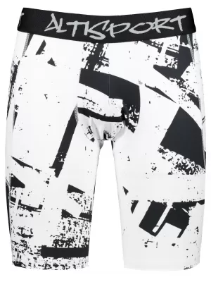 Muške sportske tajice iznad koljena premium ALTISPORT VOJ/ALM079LEG02 CRNO-BIJELO