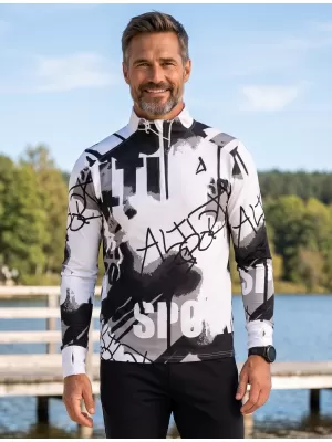 Muška sportska majica premium plus ALTISPORT VOJ/ALM076MI04 CRNO/BIJELO