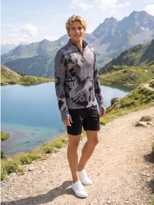 Muška sportska majica premium plus ALTISPORT VOJ/ALM076MI04 TAMNO-SIVA