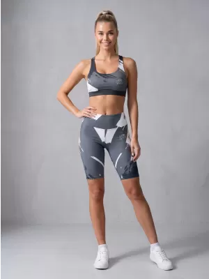 Ženske tajice iznad koljena premium ALTISPORT VOJ/ALW081LEG02 CRNO-SIVA
