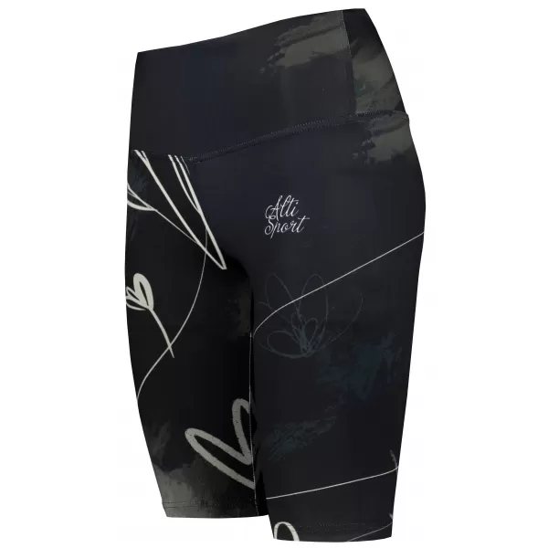  Ženske tajice iznad koljena premium ALTISPORT VOJ/ALW083LEG02 CRNO-BIJELO 