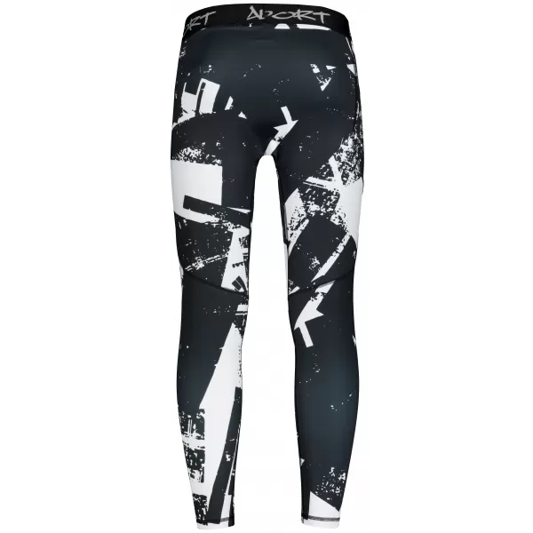  Muške duge premium sportske tajice ALTISPORT VOJ/ALM079LEG01 CRNO-BIJELO 