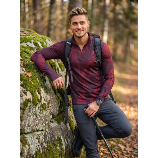  Muška sportska majica premium plus ALTISPORT VOJ/ALM072MI04 VINO-CRVENO 