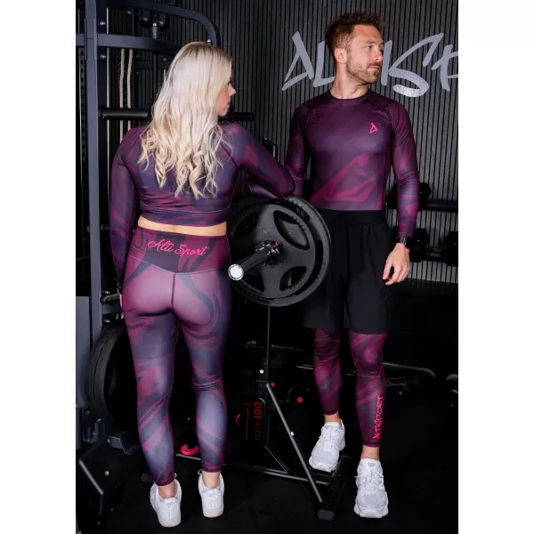  Muške duge premium sportske tajice ALTISPORT VOJ/ALM072LEG01 VINO-CRVENO 