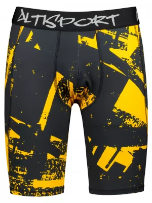 Muške sportske tajice iznad koljena premium ALTISPORT VOJ/ALM079LEG02 CRNA I ŽUTA