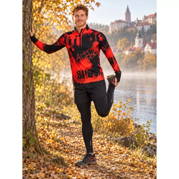  Muška sportska majica premium plus ALTISPORT VOJ/ALM076MI04 CRNO/CRVENO 