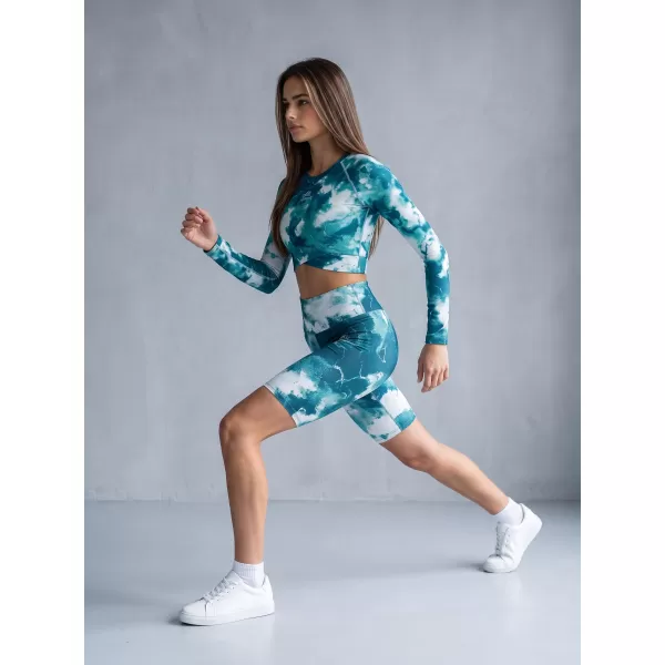  Ženske tajice iznad koljena premium ALTISPORT VOJ/ALW066LEG02 ZELENKASTO PLAVA 