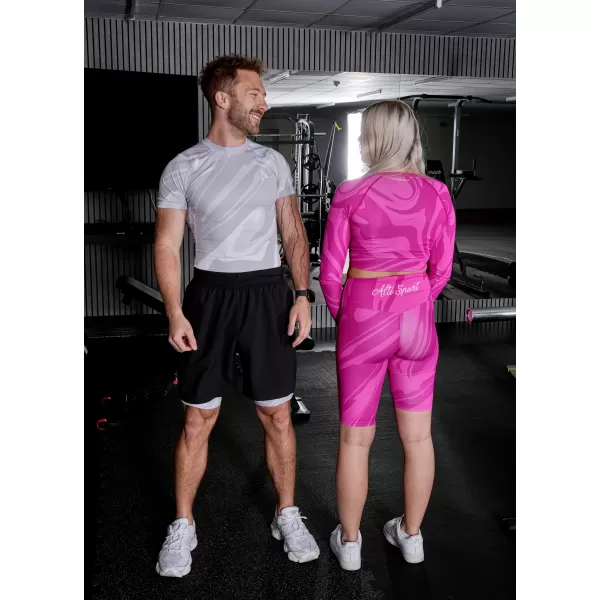  Muške sportske tajice iznad koljena premium ALTISPORT VOJ/ALM072LEG02 SIVA 