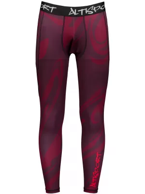 Muške duge premium sportske tajice ALTISPORT VOJ/ALM072LEG01 VINO-CRVENO