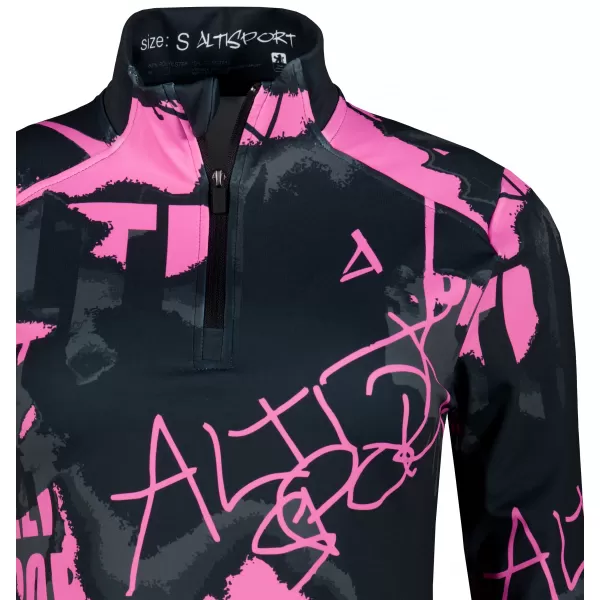  Ženska premium plus sportska majica ALTISPORT VOJ/ALW076MI04 CRNA/FLUO ROZA 