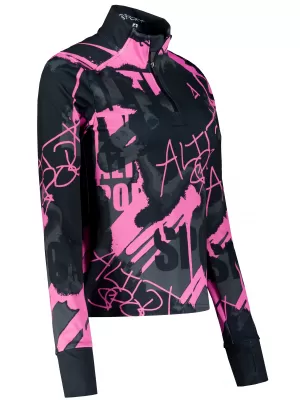 Ženska premium plus sportska majica ALTISPORT VOJ/ALW076MI04 CRNA/FLUO ROZA
