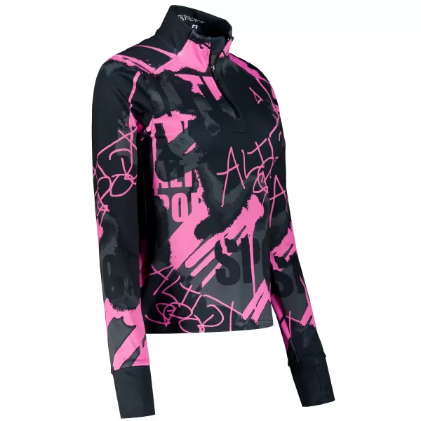  Ženska premium plus sportska majica ALTISPORT VOJ/ALW076MI04 CRNA/FLUO ROZA 