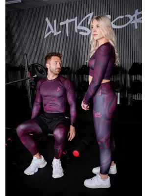 Muške duge premium sportske tajice ALTISPORT VOJ/ALM072LEG01 VINO-CRVENO