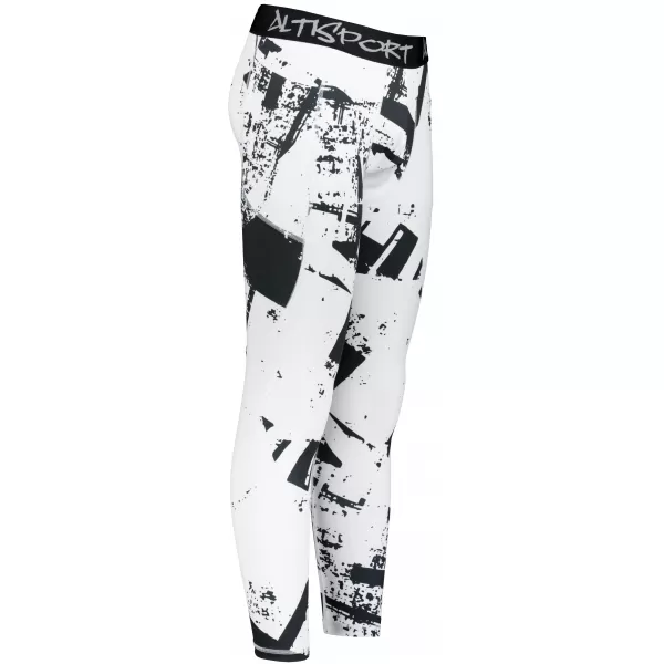  Muške duge premium sportske tajice ALTISPORT VOJ/ALM079LEG01 CRNO-BIJELO 