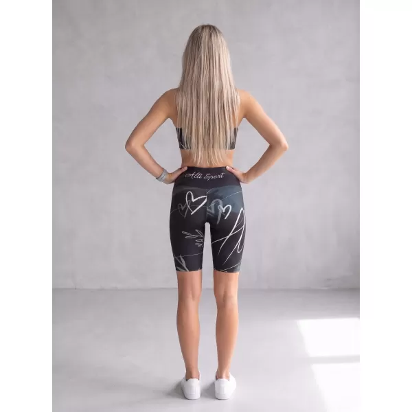  Ženske tajice iznad koljena premium ALTISPORT VOJ/ALW083LEG02 CRNO-BIJELO 