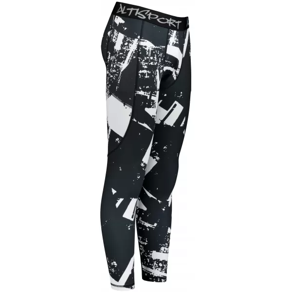  Muške duge premium sportske tajice ALTISPORT VOJ/ALM079LEG01 CRNO-BIJELO 