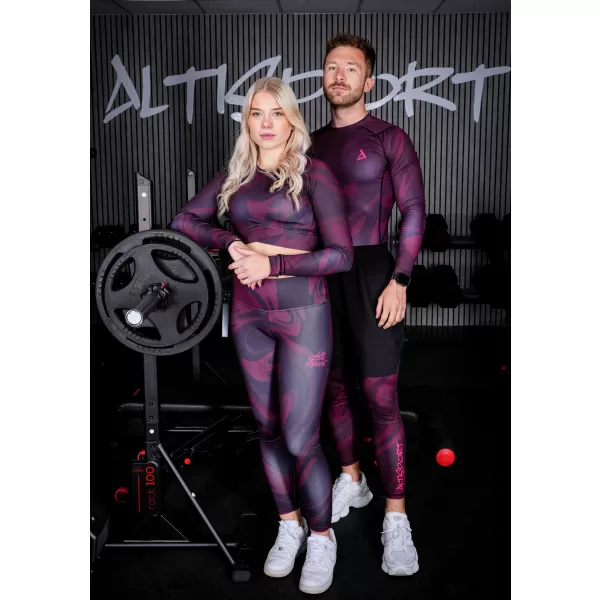  Muške duge premium sportske tajice ALTISPORT VOJ/ALM072LEG01 VINO-CRVENO 