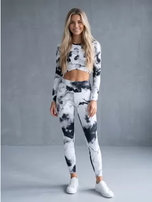 Ženske duge premium tajice ALTISPORT VOJ/ALW066LEG01 CRNO-BIJELO