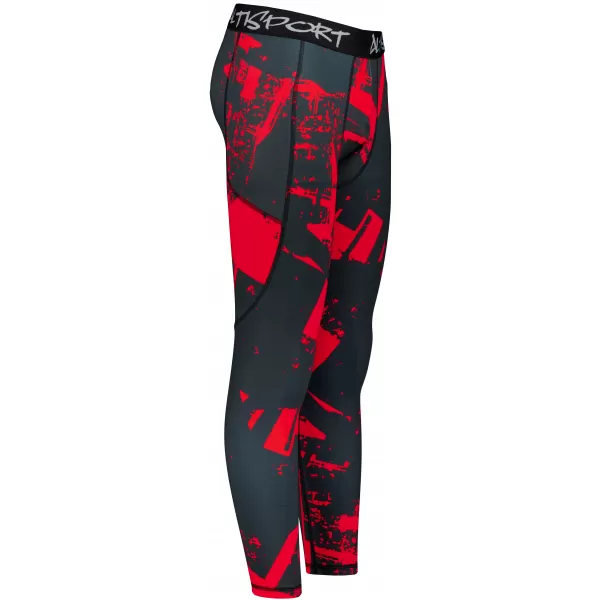 Muške duge premium sportske tajice ALTISPORT VOJ/ALM079LEG01 CRNO I CRVENO 