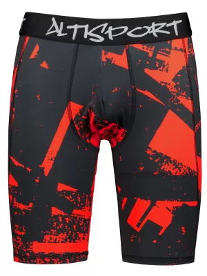 Muške sportske tajice iznad koljena premium ALTISPORT VOJ/ALM079LEG02 CRNO I CRVENO