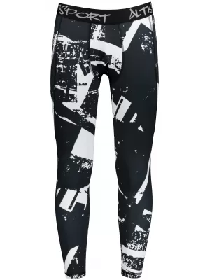 Muške duge premium sportske tajice ALTISPORT VOJ/ALM079LEG01 CRNO-BIJELO