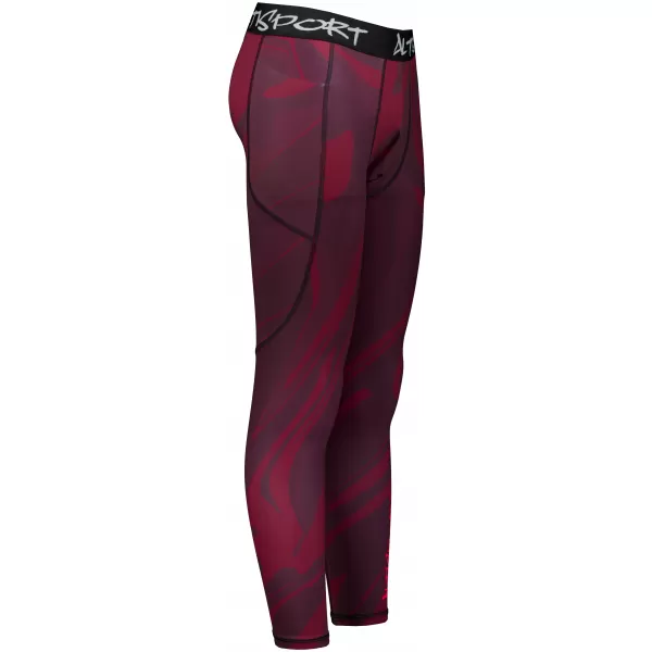  Muške duge premium sportske tajice ALTISPORT VOJ/ALM072LEG01 VINO-CRVENO 