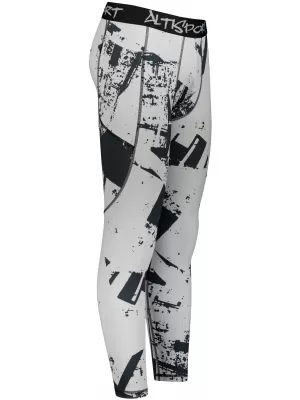 Muške duge premium sportske tajice ALTISPORT VOJ/ALM079LEG01 CRNO SIVA