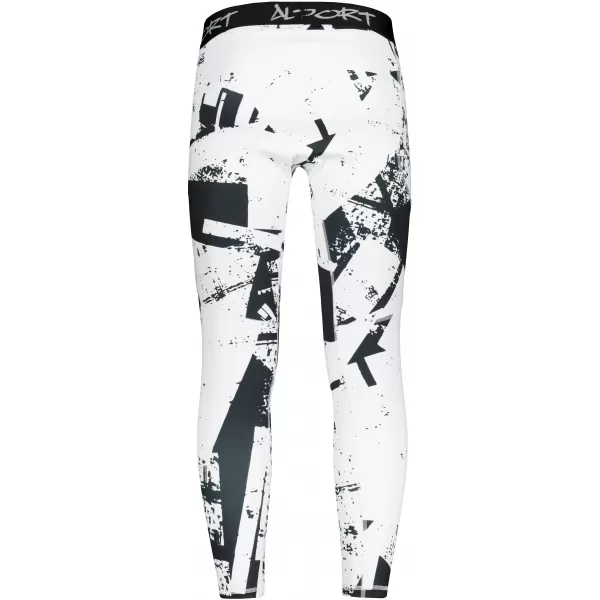  Muške duge premium sportske tajice ALTISPORT VOJ/ALM079LEG01 CRNO-BIJELO 