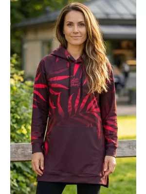 Ženski funkcionalni produljeni sweatshirt premium ALTISPORT VOJ/ALW094MI03 VINO/CRVENO