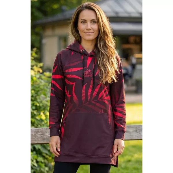  Ženski funkcionalni produljeni sweatshirt premium ALTISPORT VOJ/ALW094MI03 VINO/CRVENO 