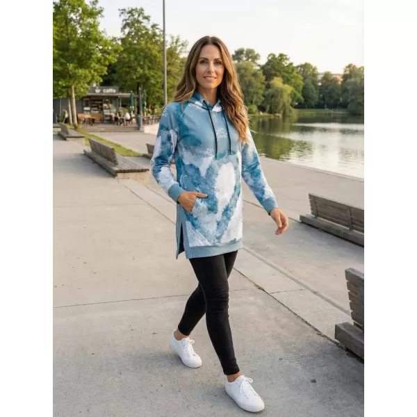  Ženski funkcionalni produljeni sweatshirt premium ALTISPORT VOJ/ALW093MI03 SVIJETLOPLAVA 
