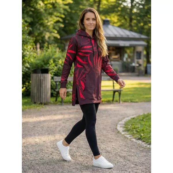  Ženski funkcionalni produljeni sweatshirt premium ALTISPORT VOJ/ALW094MI03 VINO/CRVENO 