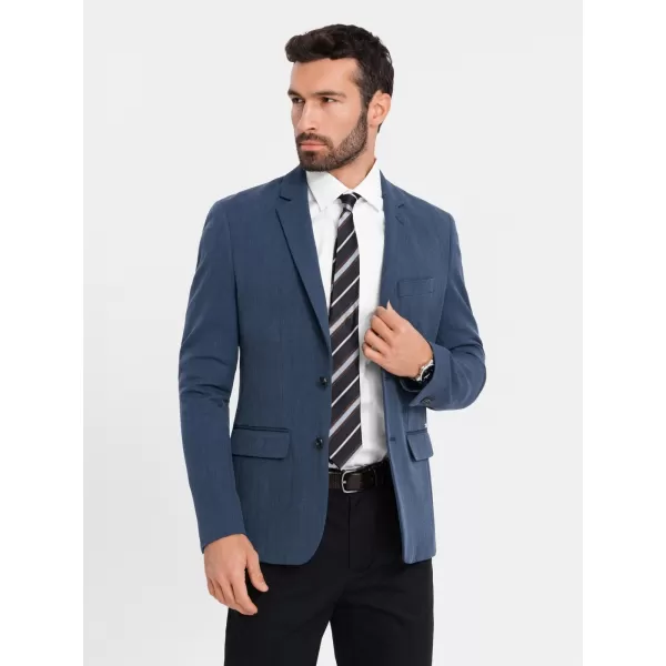  Pánské sako OMBRE OM-BLZB-0135 DARK BLUE 