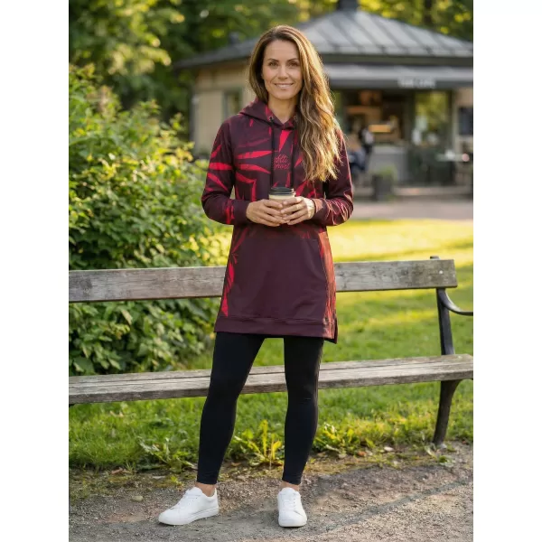  Ženski funkcionalni produljeni sweatshirt premium ALTISPORT VOJ/ALW094MI03 VINO/CRVENO 