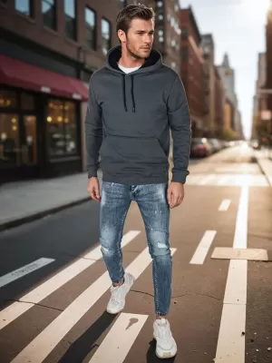 Muška dukserica DSTREET BX5863 TAMNO SIVA