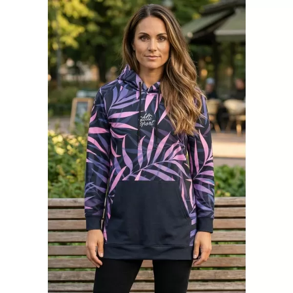 Ženski funkcionalni produljeni sweatshirt premium ALTISPORT VOJ/ALW094MI03 CRNA/LJUBIČASTA 