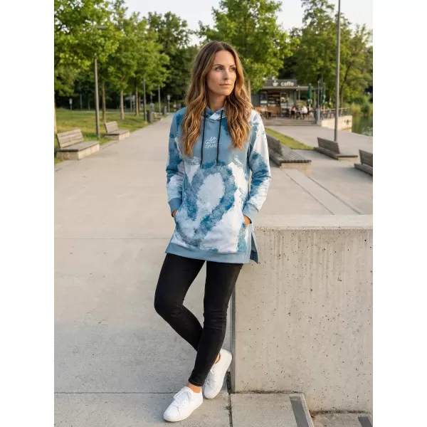  Ženski funkcionalni produljeni sweatshirt premium ALTISPORT VOJ/ALW093MI03 SVIJETLOPLAVA 