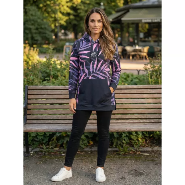  Ženski funkcionalni produljeni sweatshirt premium ALTISPORT VOJ/ALW094MI03 CRNA/LJUBIČASTA 