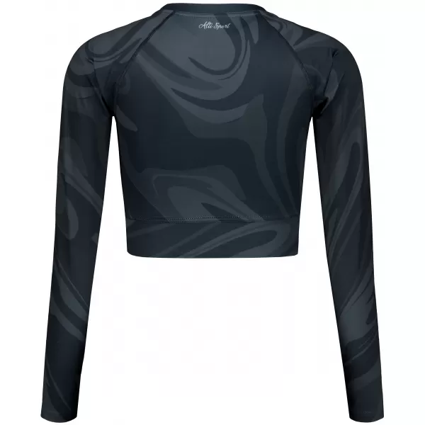  Ženski vrhunski funkcionalni skraćeni top s dugim rukavima ALTISPORT VOJ/ALW072TR04 CRNA 