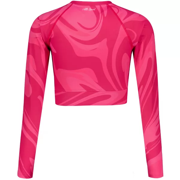  Ženski vrhunski funkcionalni skraćeni top s dugim rukavima ALTISPORT VOJ/ALW072TR04 ŽARKO RUŽIČASTA 