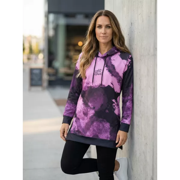  Ženski funkcionalni produljeni sweatshirt premium ALTISPORT VOJ/ALW093MI03 LJUBIČASTA/CRNA 