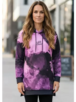 Ženski funkcionalni produljeni sweatshirt premium ALTISPORT VOJ/ALW093MI03 LJUBIČASTA/CRNA