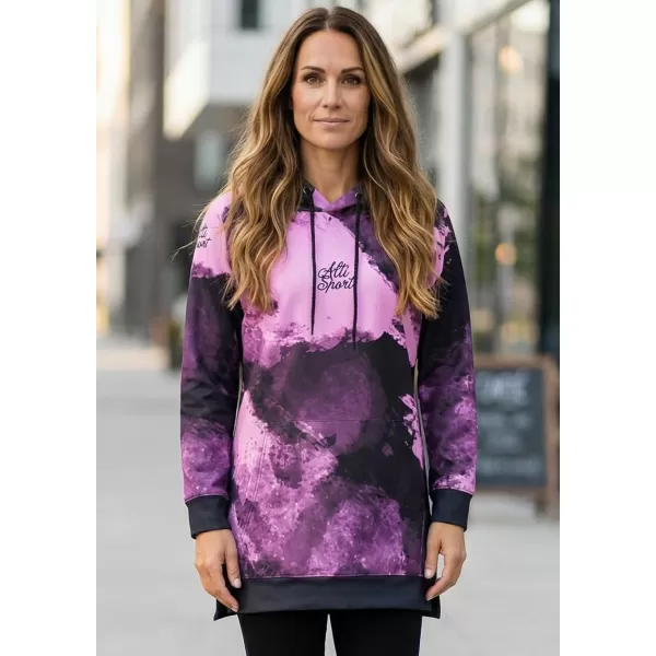  Ženski funkcionalni produljeni sweatshirt premium ALTISPORT VOJ/ALW093MI03 LJUBIČASTA/CRNA 