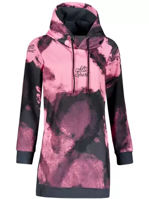 Ženski funkcionalni produljeni sweatshirt premium ALTISPORT VOJ/ALW093MI03 ROZA/CRNA