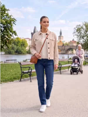 Ženska jakna ALTISPORT EVELINA SVIJETLA KREMA