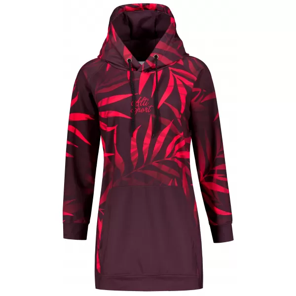 Ženski funkcionalni produljeni sweatshirt premium ALTISPORT VOJ/ALW094MI03 VINO/CRVENO 