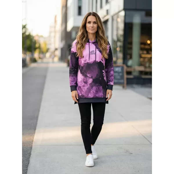  Ženski funkcionalni produljeni sweatshirt premium ALTISPORT VOJ/ALW093MI03 LJUBIČASTA/CRNA 